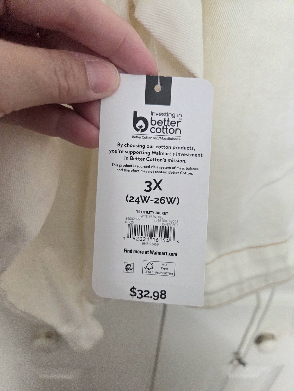 Womens Cream Denim/Utility Jacket - Picture 6 of 14